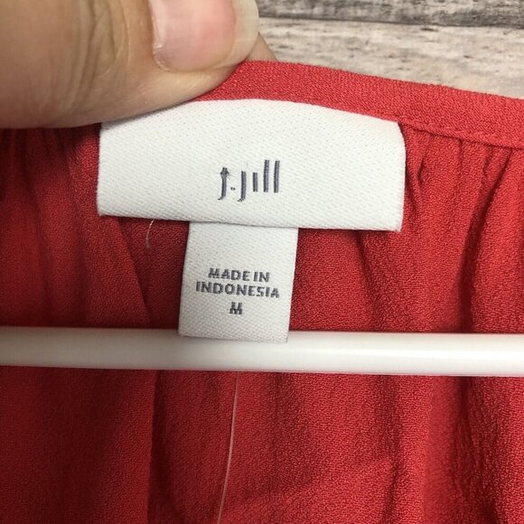 J. JILL Poppy Elliptical Open Cold Shoulder Top Blouse Medium Poppy NWT - Picture 4 of 10
